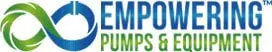 Logo featuring an infinity symbol in green and blue, next to the text Empowering Pumps & Equipment in blue and green letters.