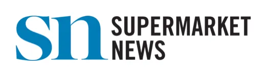 Logo of SN Supermarket News with 'sn' in blue lowercase letters and 'SUPERMARKET NEWS' in black uppercase letters to the right.