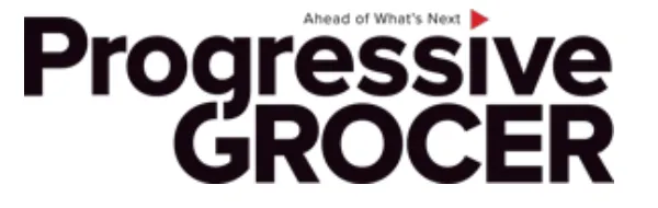 Logo of Progressive Grocer with tagline 'Ahead of What's Next' above the word Progressive.