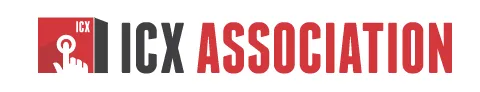 Logo of ICX Association featuring a red square with a white hand pressing a button and the letters ICX, followed by text 'ICX ASSOCIATION' in black and red capital letters.