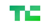 TechCrunch logo with stylized green letters TC connected and separated by white spaces.