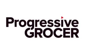 Progressive Grocer logo with the word Progressive in bold black letters and GROCER in uppercase black letters, with a small red triangle above the second 's'.