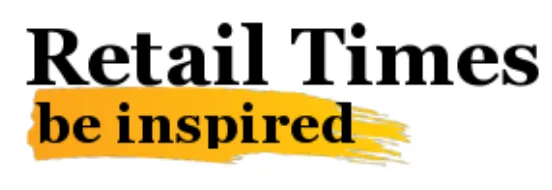 Text logo displaying 'Retail Times' in bold black font with the phrase 'be inspired' highlighted on an orange brushstroke background.