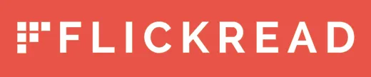 Flickread logo with stylized F and white text on a red background.