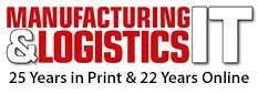 Logo text reading 'Manufacturing & Logistics IT - 25 Years in Print & 22 Years Online' with 'Manufacturing & Logistics' in bold red, 'IT' in large grey letters, and the tagline underneath in black.