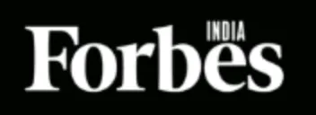 Forbes India logo in white on a black background.