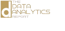Logo with a stylized lowercase letter d in a light brown square, followed by the text 'THE DATA ANALYTICS REPORT' in a modern, angular font in light brown.