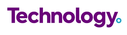 Technology Magazine logo with the word 'Technology' in bold purple font and a small blue circle at the end.