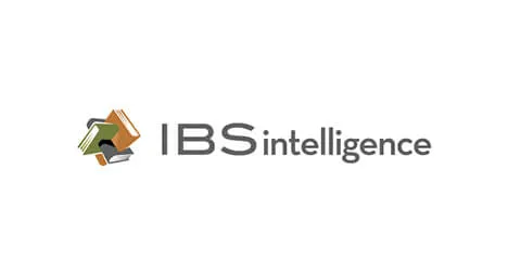 Logo for IBS Intelligence featuring three stylized books in green, orange, and gray stacked on the left, with the text 'IBS intelligence' in gray to the right.