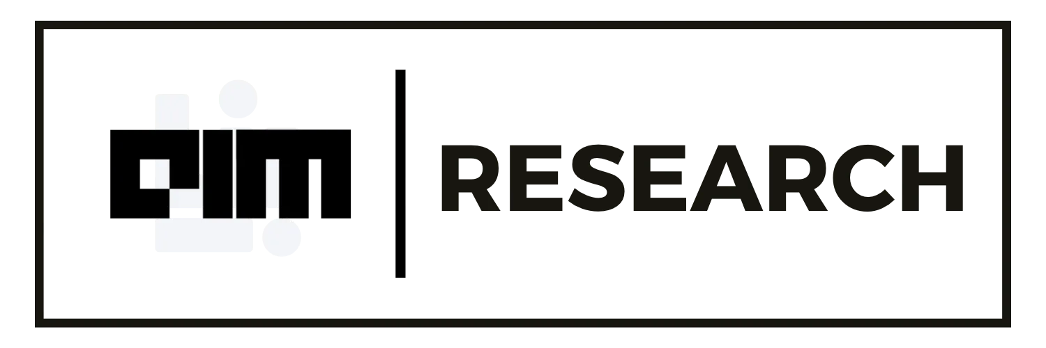 Logo with three vertical test tubes of varying heights representing scientific research alongside text reading 'RESEARCH.'