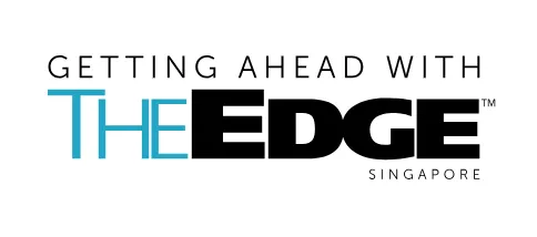 "Getting Ahead with THE EDGE Singapore" text logo with 'THE' in blue and 'EDGE' in bold black letters.