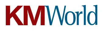 Logo of KMWorld with 'KM' in bold red and 'World' in blue serif font.