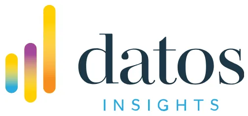 Logo for Datos Insights featuring four vertical bars in gradient colors from blue to yellow and purple, next to the text 'datos' in dark blue and 'INSIGHTS' in light blue capital letters below.
