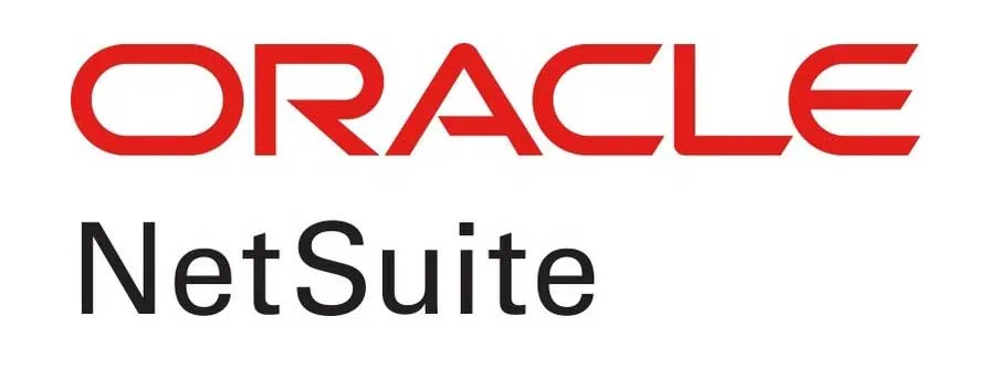 Oracle NetSuite logo with 'ORACLE' in red uppercase letters above 'NetSuite' in black mixed case letters.