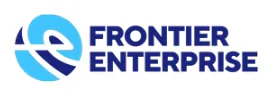 Logo of Frontier Enterprise featuring stylized blue and white letter 'F' icon to the left of the bold navy blue text 'FRONTIER ENTERPRISE'.