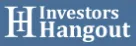 Logo with large white letters 'IH' to the left and the words 'Investors Hangout' stacked and aligned on the right on a blue background.