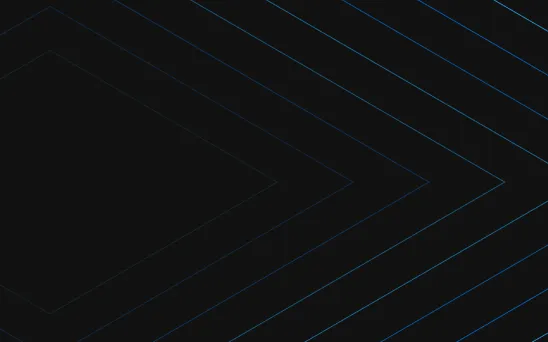 Dark background with a series of thin diagonal lines forming arrow shapes pointing to the right in shades of blue and black.