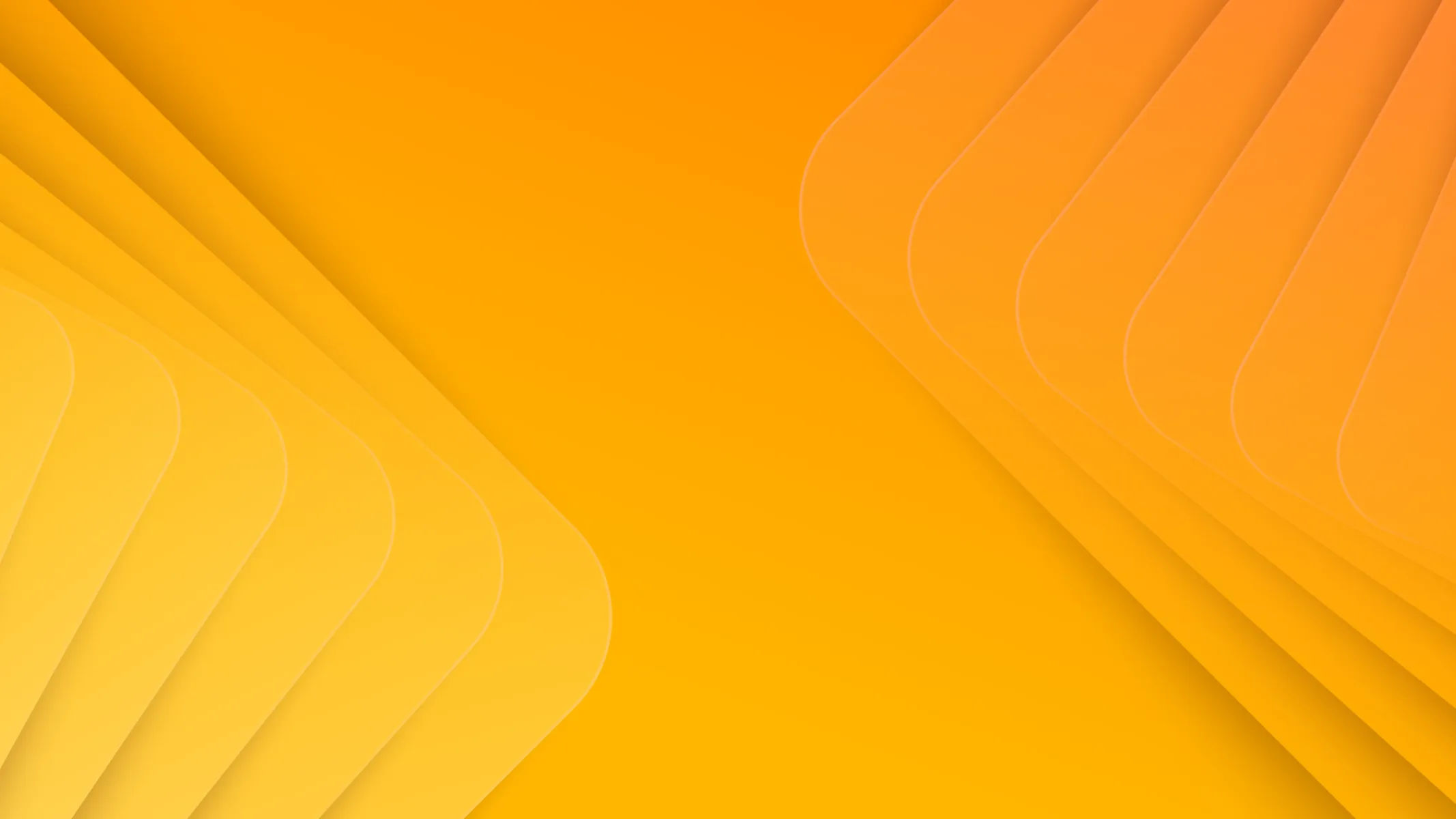 Abstract background with layered orange and yellow geometric shapes forming a symmetrical pattern towards the center.
