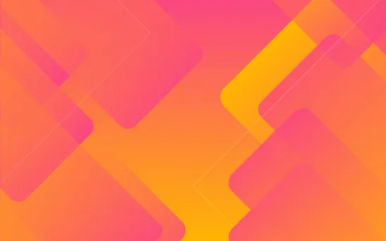 Abstract geometric background with overlapping translucent squares and rectangles in shades of pink, orange, and yellow.