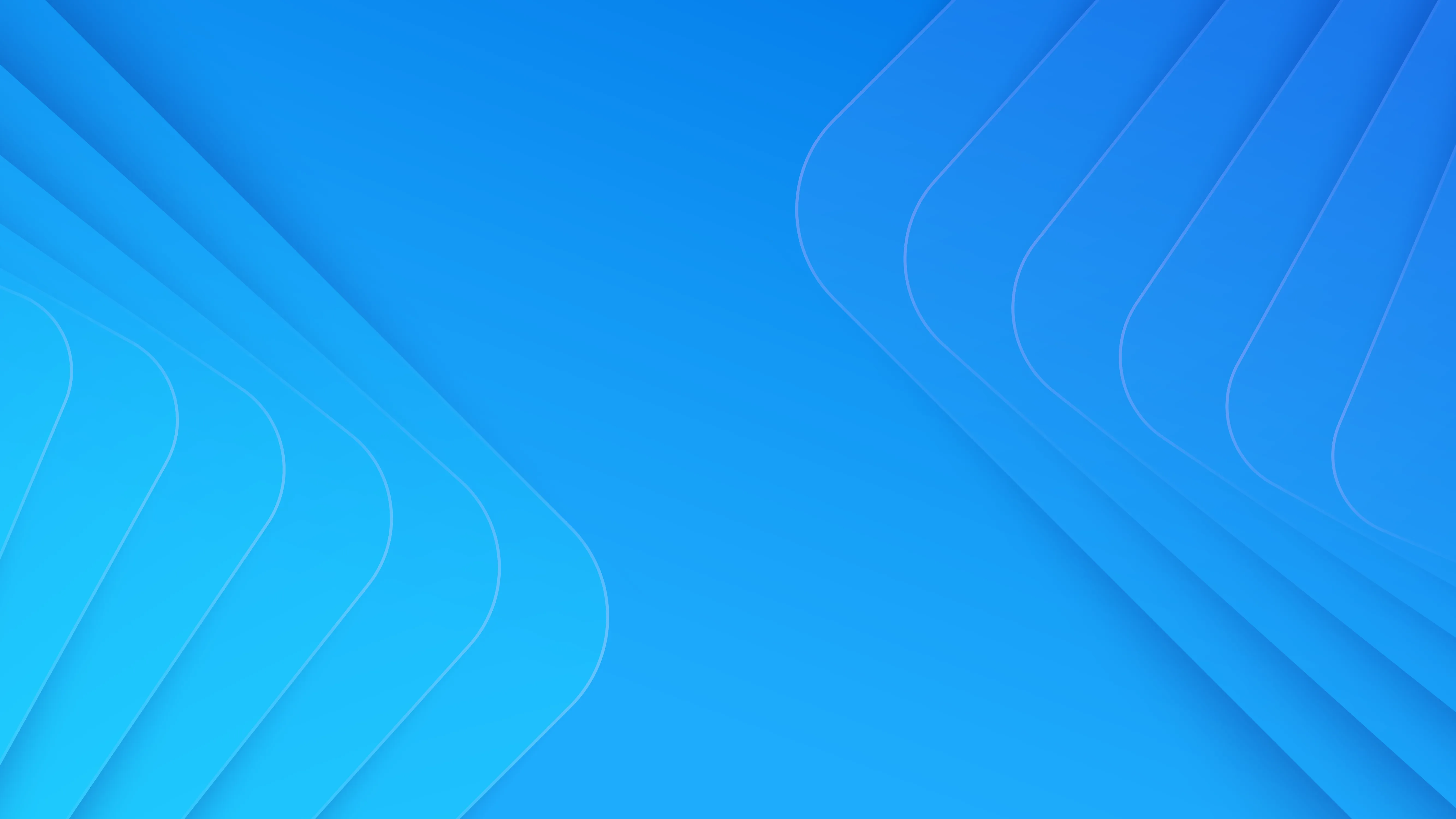 Blue abstract background with overlapping rounded diagonal shapes creating a smooth layered effect.