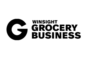 Logo of Winsight Grocery Business featuring a bold letter G to the left and the text 'WINSIGHT GROCERY BUSINESS' in uppercase black font to the right.