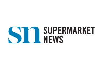 Logo with stylized lowercase letters 'sn' in blue followed by the words 'SUPERMARKET NEWS' in black uppercase letters.