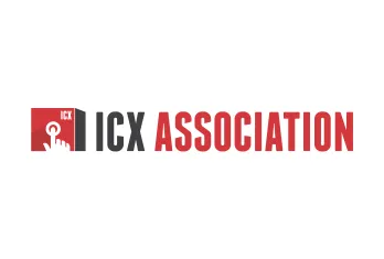 Logo of ICX Association showing a red square with a white hand pressing a button and the text ICX ASSOCIATION in black and red.