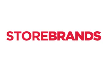 STOREBRANDS company logo with the text in bold red uppercase letters on a white background.