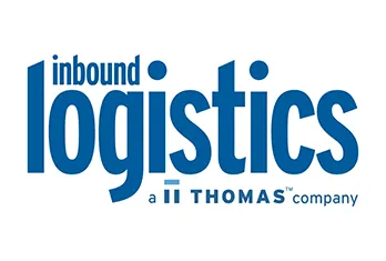 Logo with the word 'inbound' above large 'logistics' text, and below it reads 'a II THOMAS company' in blue letters.