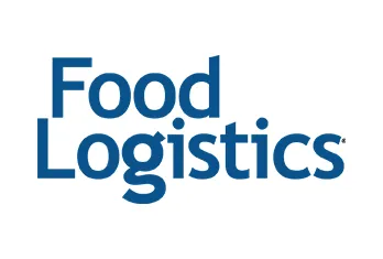 Food Logistics text logo in blue font.