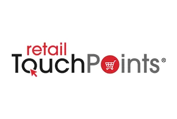 Retail TouchPoints logo with a red shopping cart icon inside the letter O in the word Points and a red cursor arrow on the letter Q in Touch.