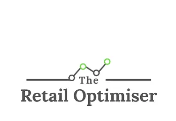 Logo for The Retail Optimiser featuring a stylized line graph with three green data points above the text.