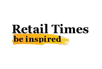 Text logo reading 'Retail Times' with the phrase 'be inspired' highlighted in black text on an orange brushstroke background underneath.