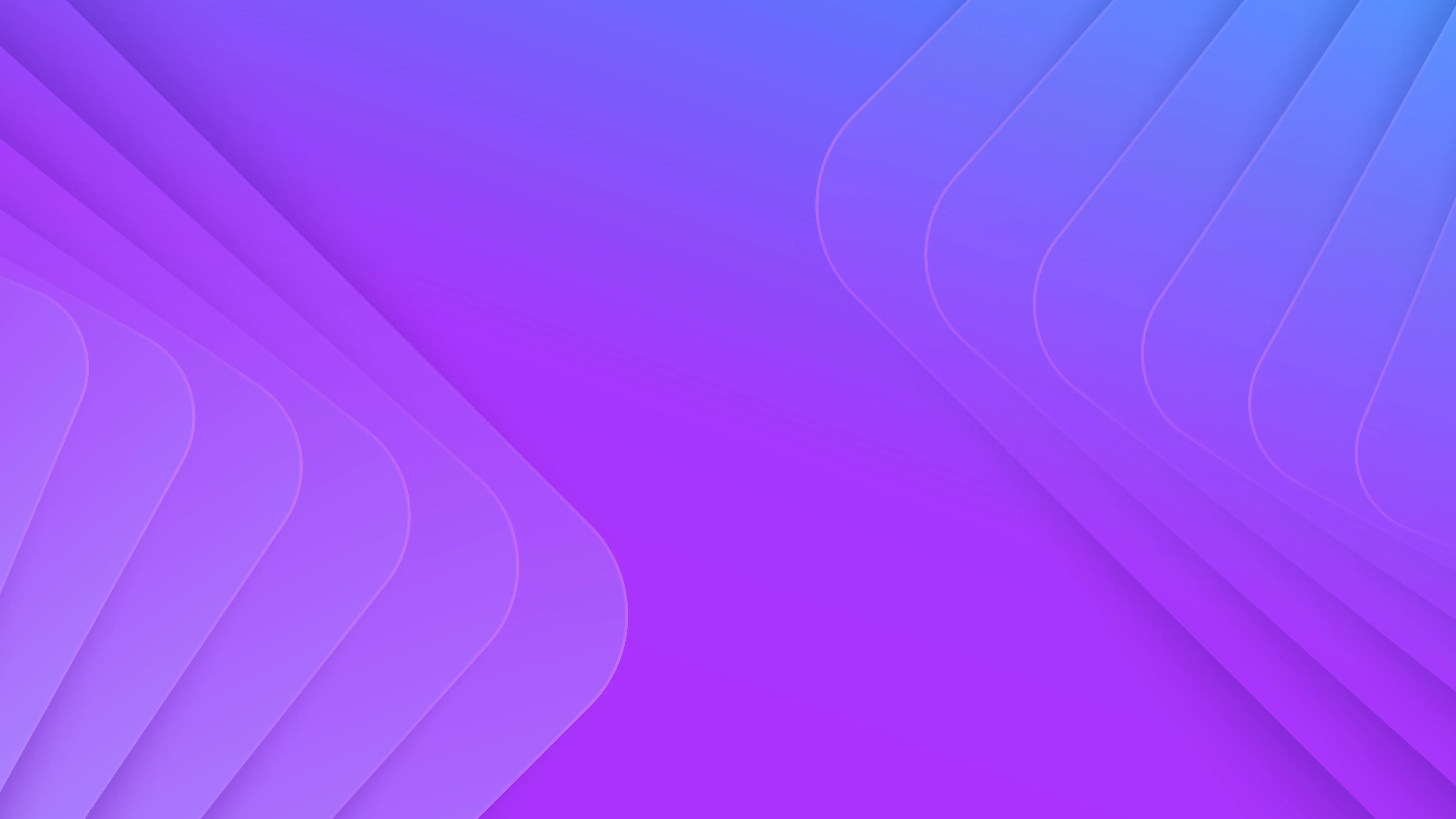 Abstract background with purple and blue gradient featuring layered curved shapes angled diagonally from corners.