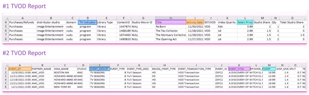 TVOD Report Examples
