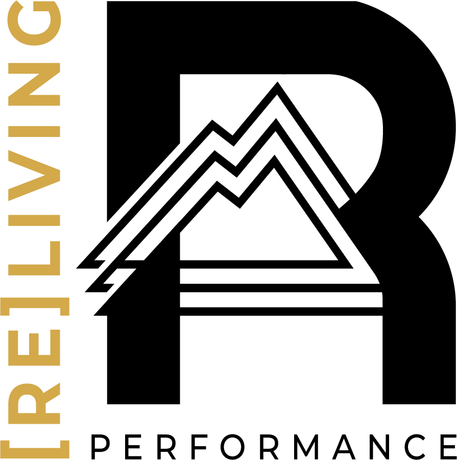 Yellow text reading 'LRE LIVING' stacked vertically on a black background.