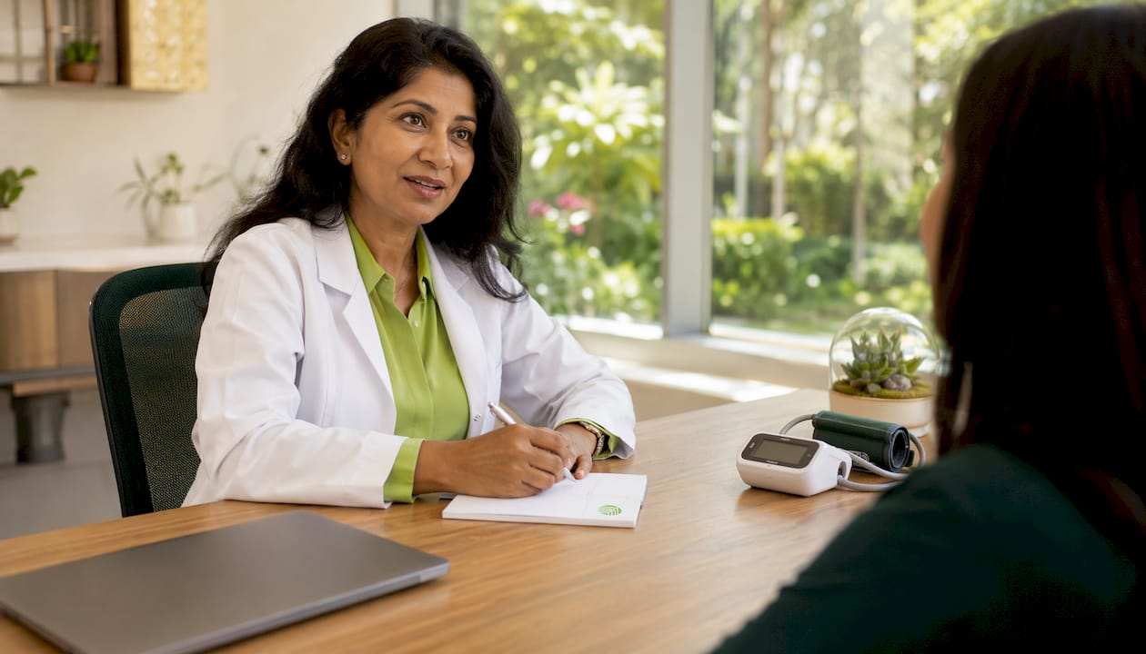 Physician writing prescription for weight loss