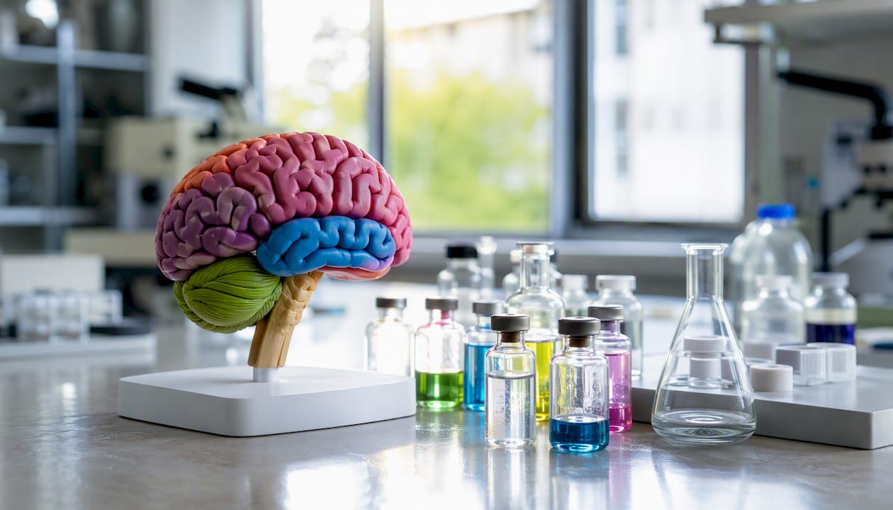 3D brain model with neuroinflammation scientific props