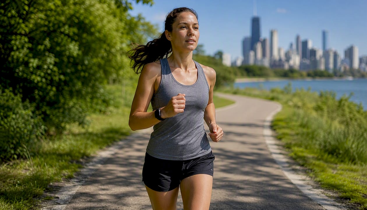 Brisk walking for cardio outdoors
