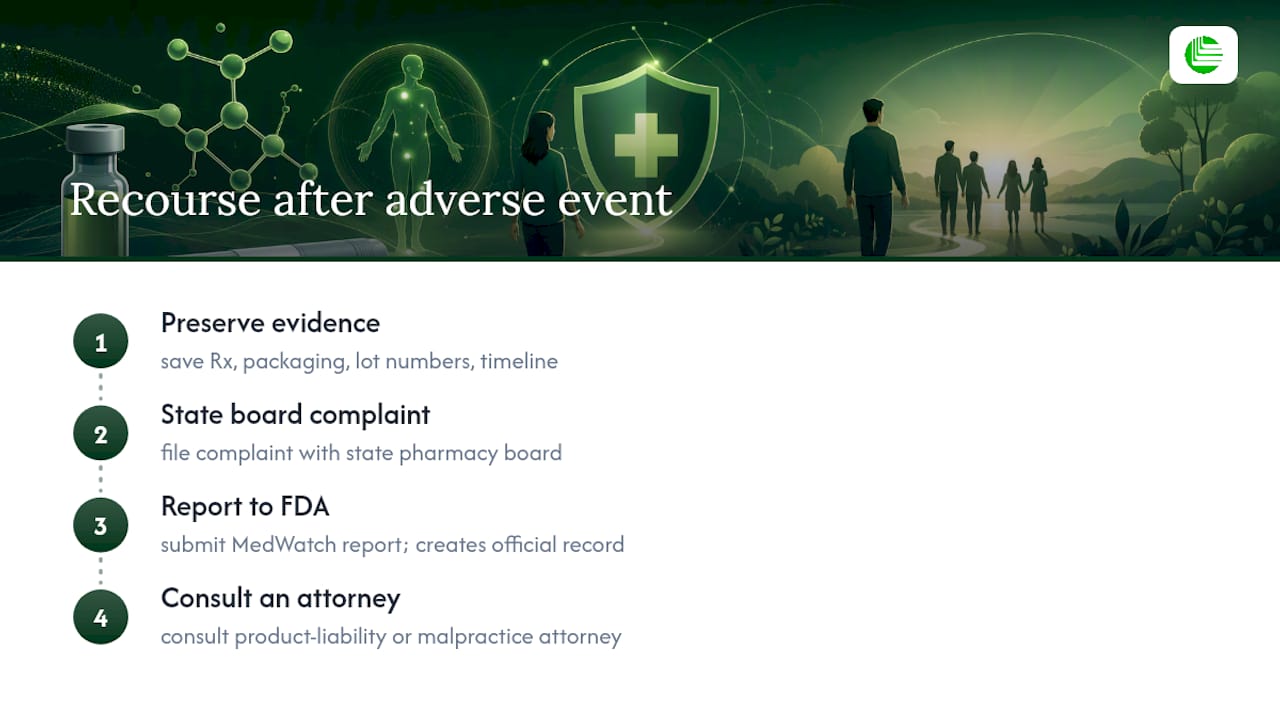 Legal Liability and What Recourse Looks Like After an Adverse Event — overview diagram