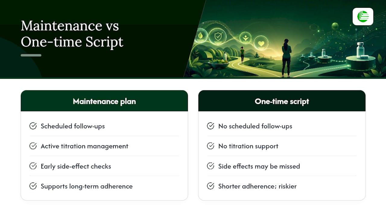 Why a Structured Maintenance Plan Beats a One-Time Script — overview diagram