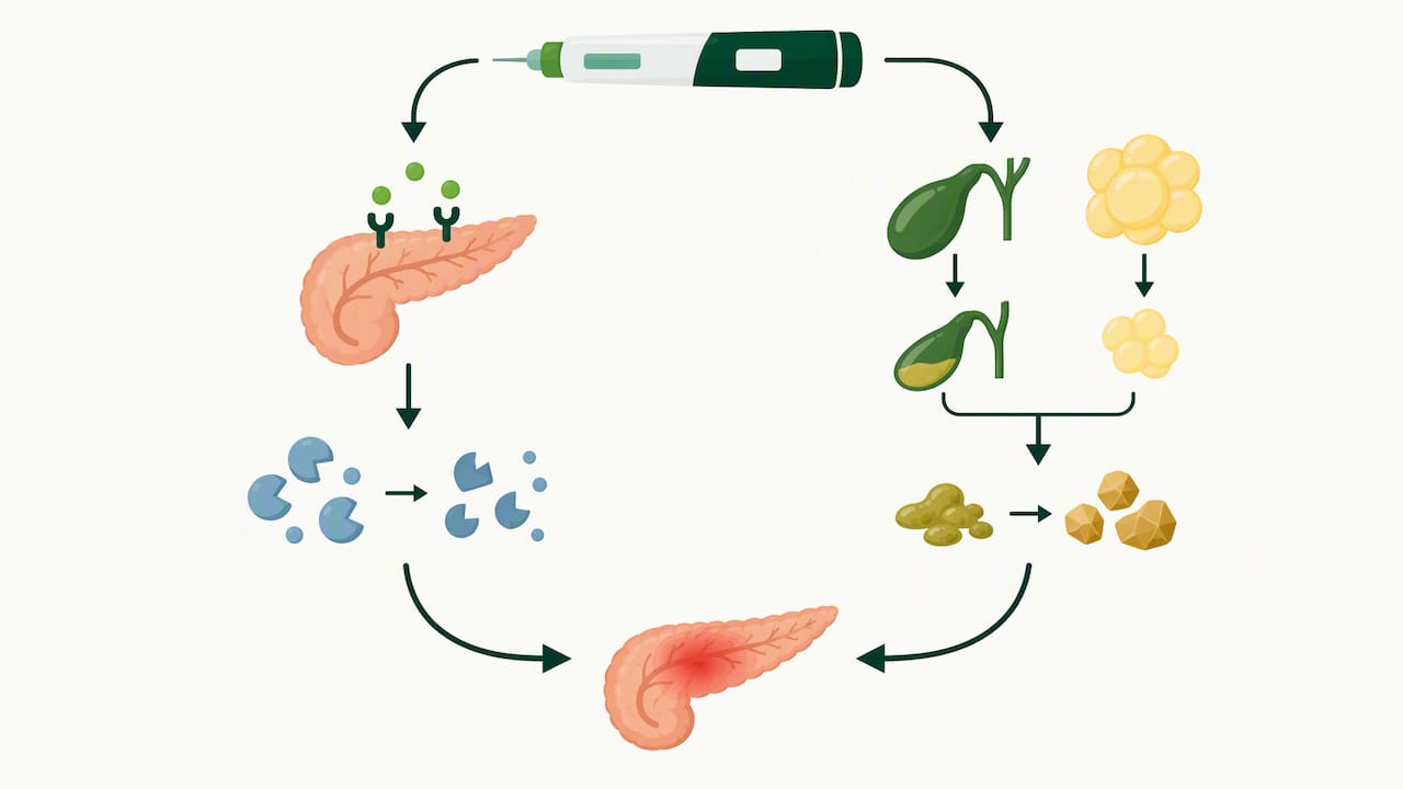 Two proposed GLP-1 pancreatitis pathways