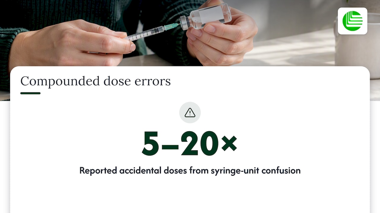 Dosing errors with compounded vials — overview diagram