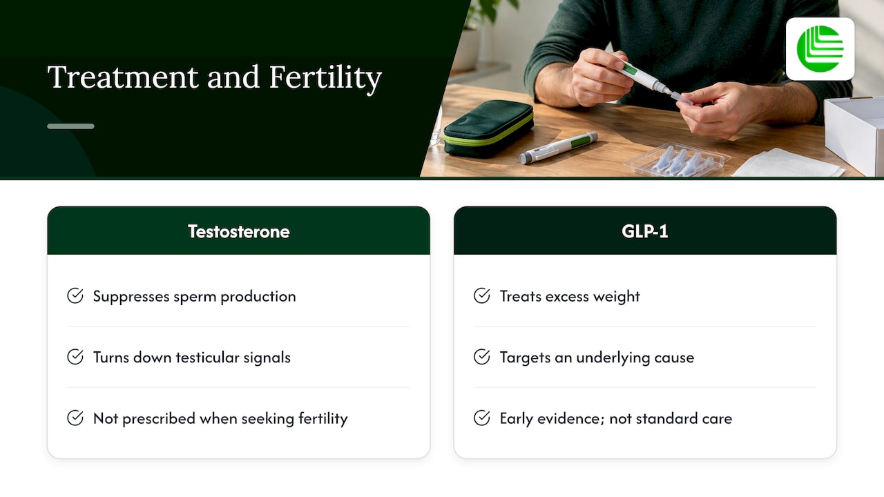How testosterone therapy and GLP-1 differ for fertility