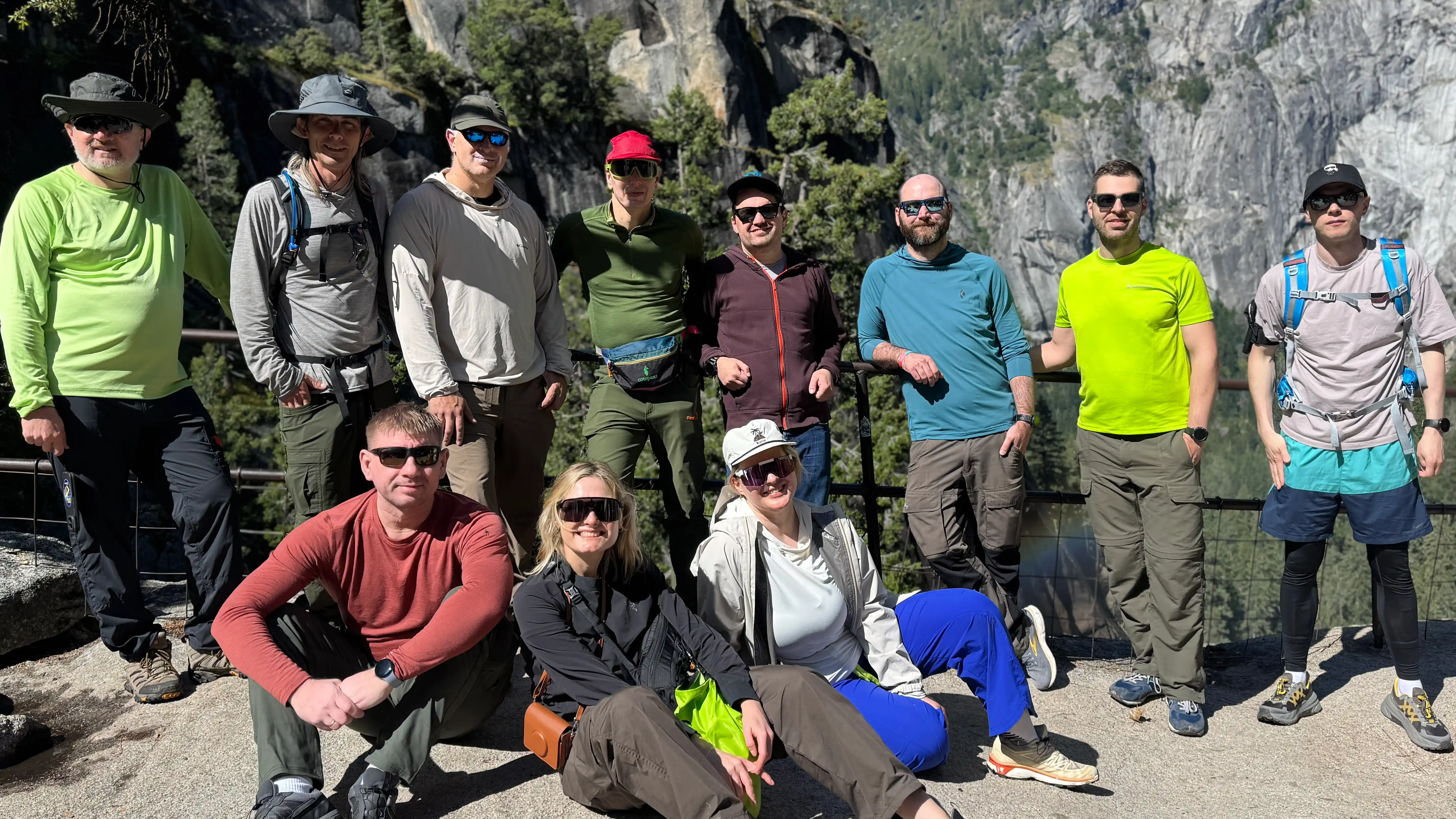The group on the trail in Yosemite Valley