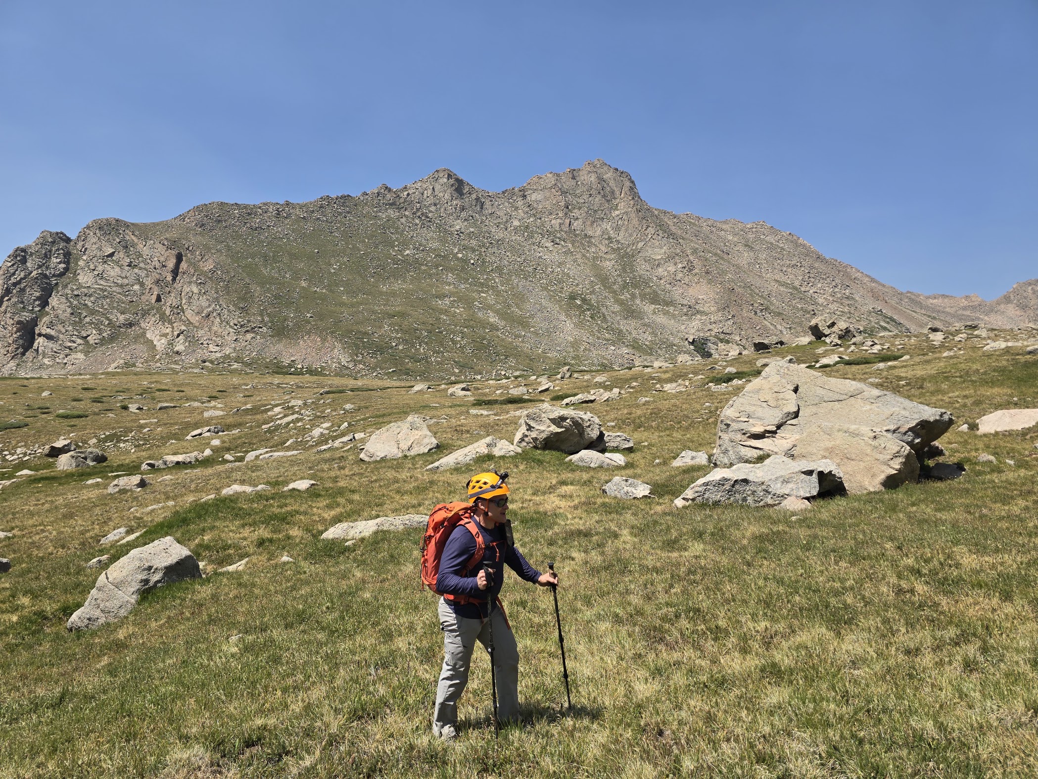 Patrick Galbraith ascending toward Mount Bierstadt, Colorado