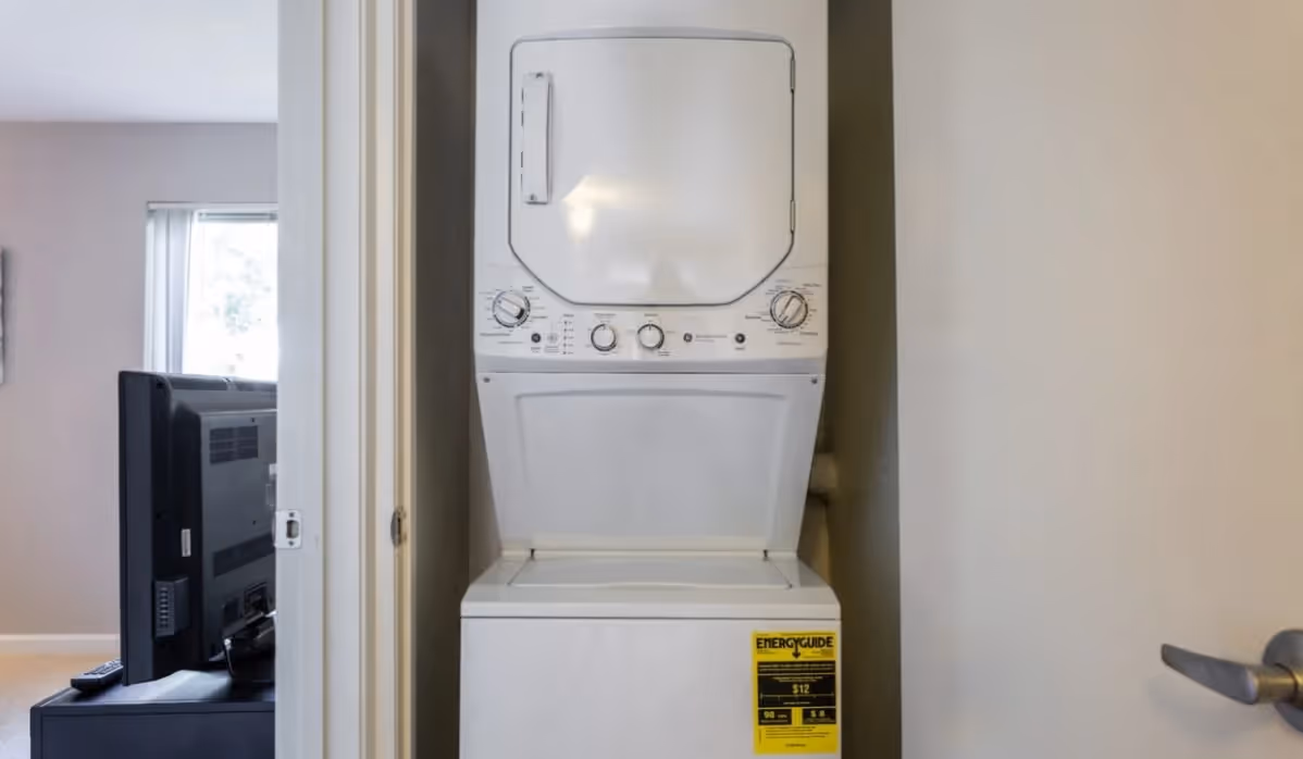 Stacked washer and dryer