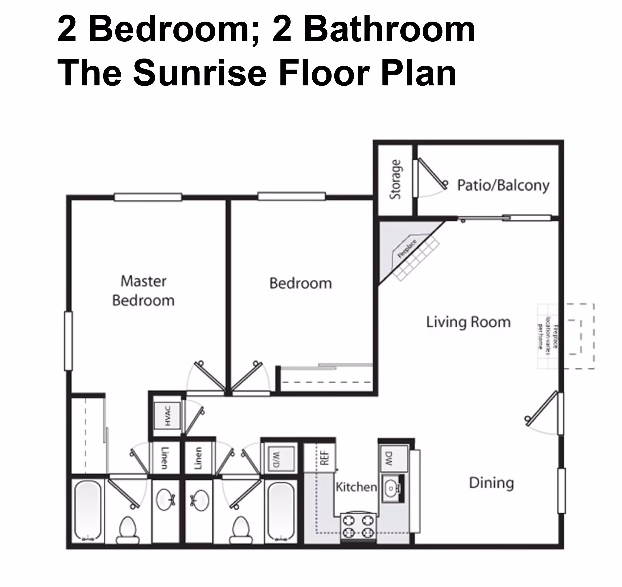 2 Bed / 2 Bath, 930 sq. ft.