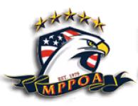 MPPOA logo featuring a fierce eagle head with an American flag pattern, five gold stars above, and a banner below with MPPOA text.