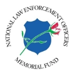 Logo of National Law Enforcement Officers Memorial Fund with blue shield and red flower.